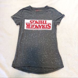 Stranger Things Logo Graphic Tee Gray Tagless